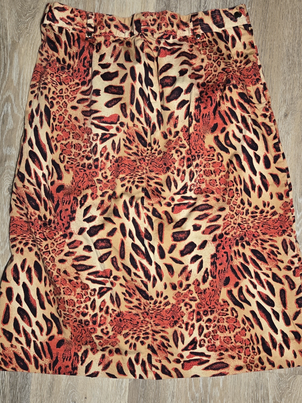 Vintage Animal Print Mopwife Pencil Skirt in Red and Tan Size 14 - Picture 2 of 8